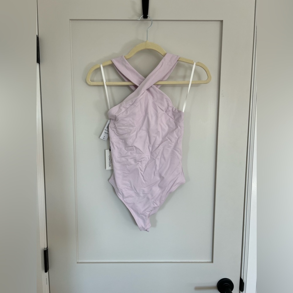 Babaton cross neck bodysuit with tags